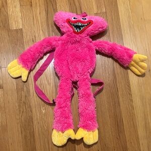 Fuzzy Pink and Yellow Monster Plush Toy